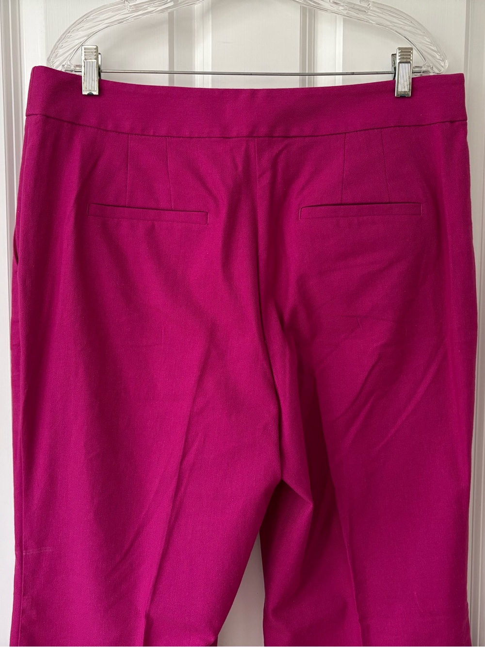 NWT LOFT Flare, Boot-Cut Pants, Pintuck Front, Cotton Linen, Pink, SZ 14, 32” IS - Picture 5 of 11
